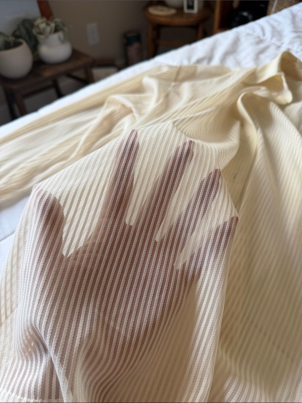 Light Cream Ribbed Button-Front Camisole Top - Picture 2 of 2